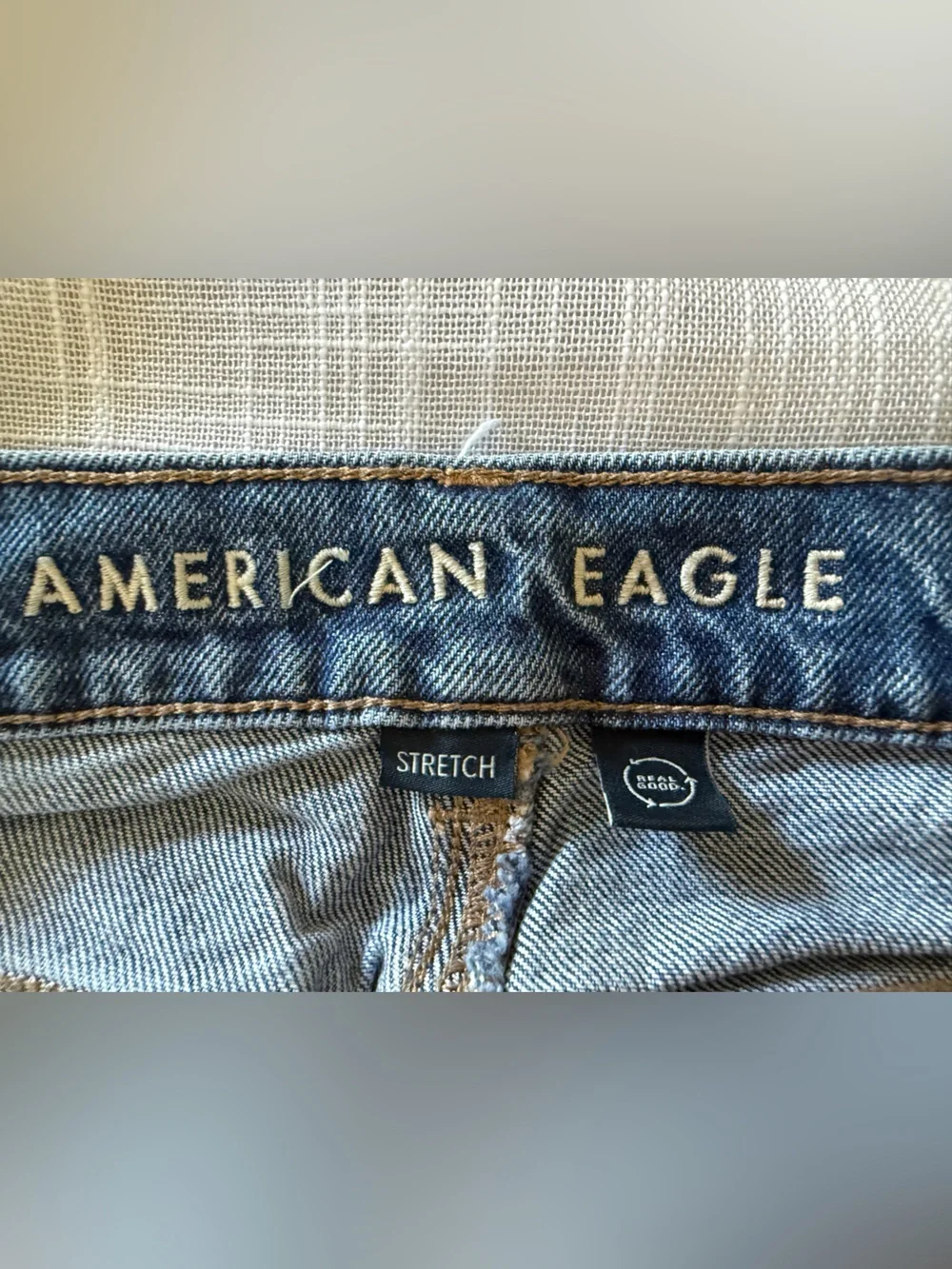 American Eagle Outfitters Blue Denim Jeans with Faded Wash